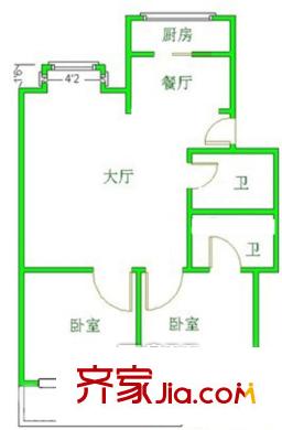 昌閩小區(qū) 2室戶型圖