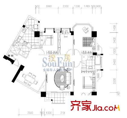 半島國際戶型圖戶型圖 4室2廳