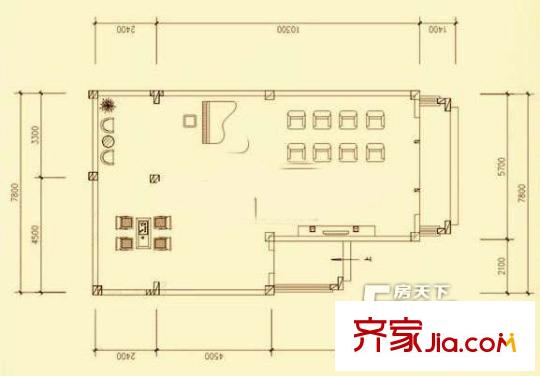 三盛托斯卡納小區(qū) 1室 戶型圖