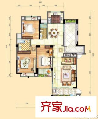 中聯(lián)藍(lán)天國際 3室 戶型圖