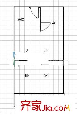 紫光公寓 1室戶型圖