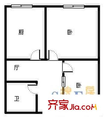 英泰第一城 2室 戶型圖