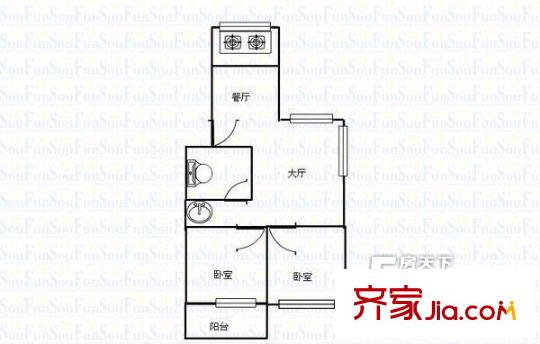 洋里新苑 2室 戶型圖