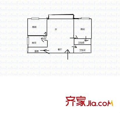 亞華大廈 3室 戶型圖