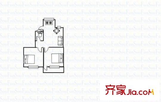先鋒苑小區(qū) 2室 戶(hù)型圖