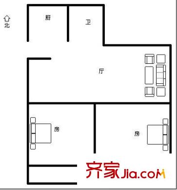 西禪南村 2室 戶型圖