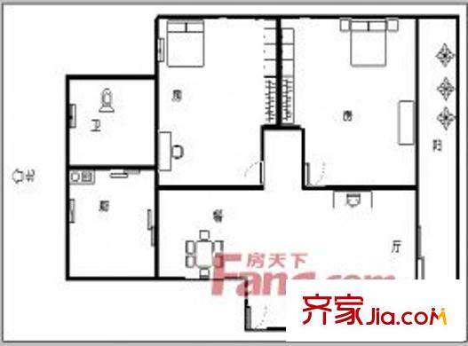 物資所單宿 2室 戶型圖