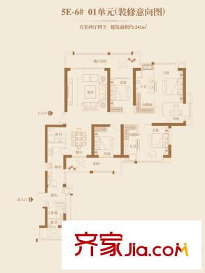 融僑外灘5E-6# 01單元 5室2廳4衛(wèi)1廚