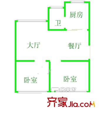 鐵五小區(qū) 2室戶型圖
