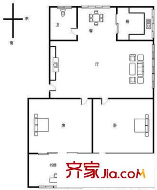 鐵五小區(qū) 3室 戶型圖