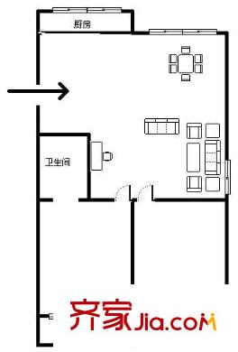 臺江區(qū)委機關(guān)宿舍 2室 戶型圖