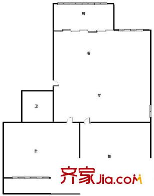 臺(tái)江區(qū)委機(jī)關(guān)宿舍 2室 戶型圖