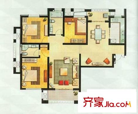 中庚城 3室 戶型圖