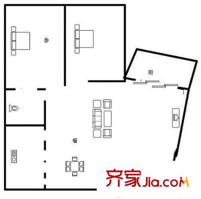 鶴林新城 2室 戶型圖