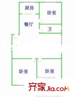 商貿(mào)廳過(guò)洋平方米宿舍 3室 戶型圖