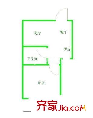 省體百合苑 1室戶型圖