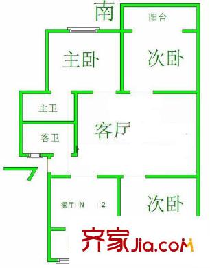 思兒亭新村 3室戶型圖