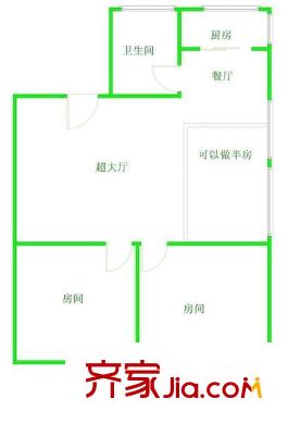 石井新村 2室 戶型圖