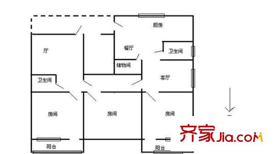 石井新村 3室 戶型圖