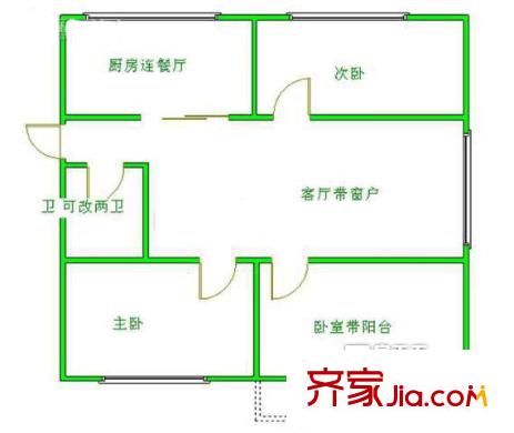 榕城花園 3室 戶型圖