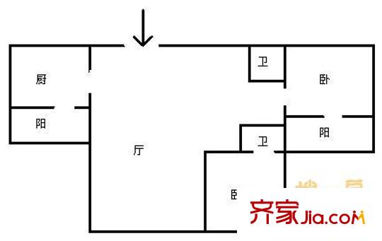 榕城花園 2室 戶型圖