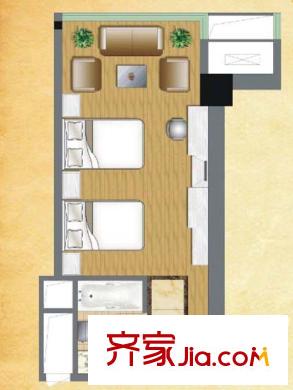 曼哈頓廣場戶型圖08單元 2室1廳1衛(wèi)