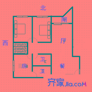 利達大廈 3室 戶型圖