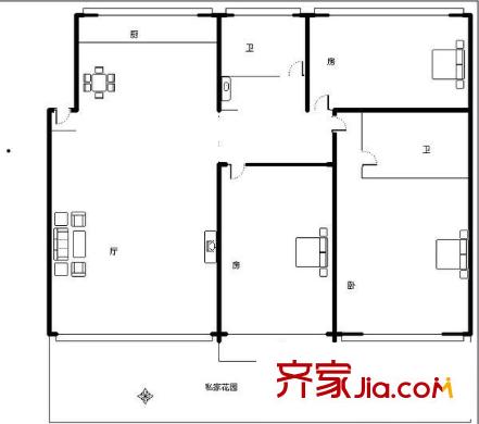 康居康園 3室 戶型圖
