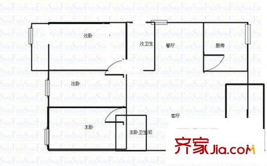 康居康園 3室 戶型圖