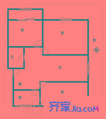 康山里新村 3室 戶型圖