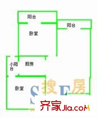 江山好美家 2室 戶型圖