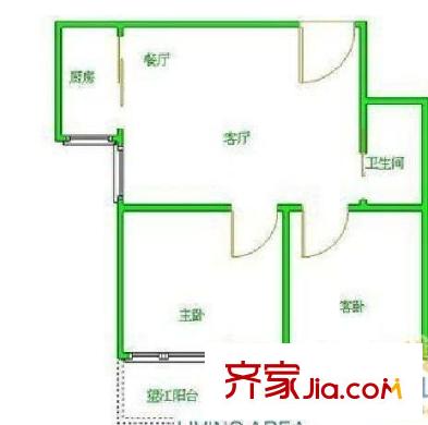 江山好美家 2室 戶型圖