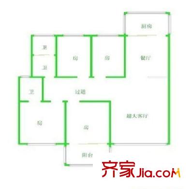 嘉誼花園 4室 戶型圖