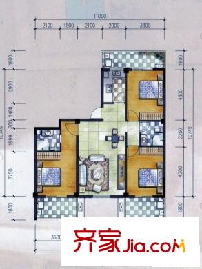 菁華領(lǐng)秀戶型圖三房戶型 3室2廳2衛(wèi)1廚
