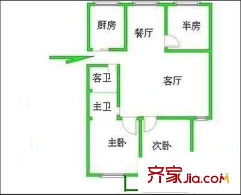 建華小區(qū) 3室 戶型圖