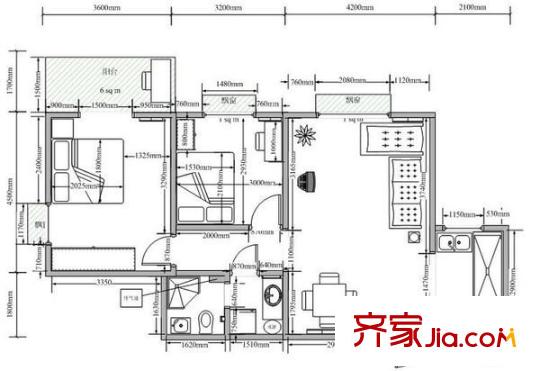 建華小區(qū) 2室 戶型圖