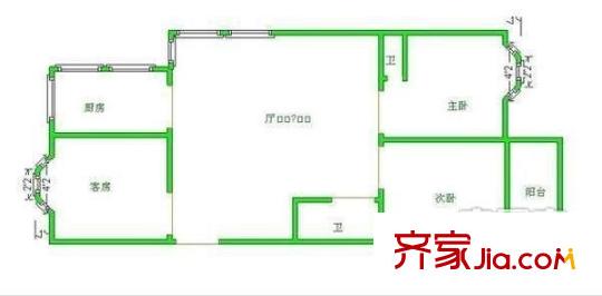 嘉源欣苑 3室 戶型圖