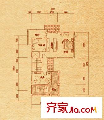 正祥橘郡戶型圖北區(qū)Fn戶型三層 5室2廳4衛(wèi)1廚