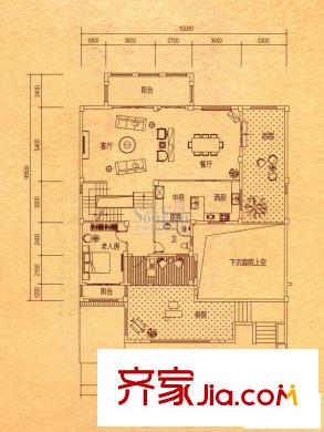 正祥橘郡戶型圖一期北區(qū)As戶型一層 5室2廳5衛(wèi)1廚
