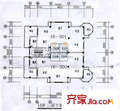 閩都大莊園別墅戶型圖閩都大莊園2期 戶型圖 3室2廳2衛(wèi)1廚