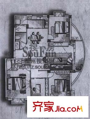 鼓樓庭院戶型圖7#/11#01/04單元 4室2廳1廚