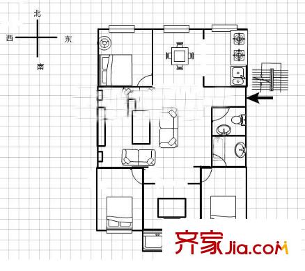 鼓山商貿(mào)城 4室 戶型圖