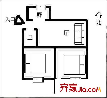 鳳凰池新村 2室 戶型圖