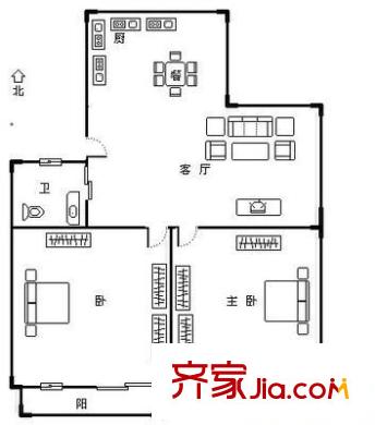 鳳凰池新村 2室 戶型圖