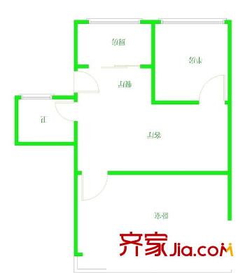 福鍋小區(qū) 2室戶型圖