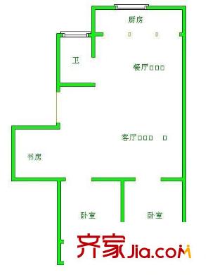 福日公司琴湖路單位宿舍 2室 戶型圖