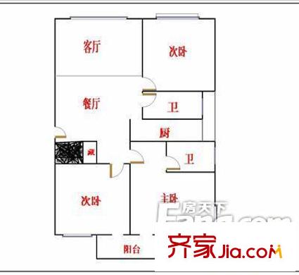 福升樓 3室 戶型圖