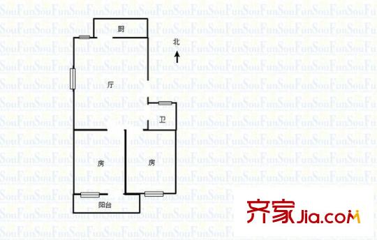 嘉園屯 2室 戶型圖