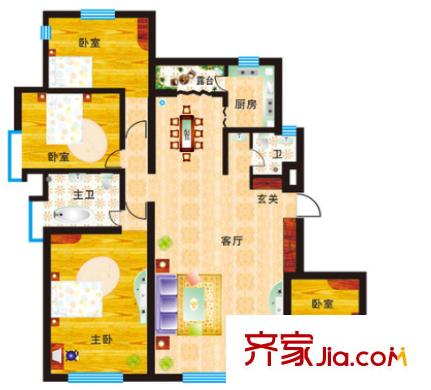 弘業(yè)俊園戶型圖4室2廳 戶型圖 4室2廳