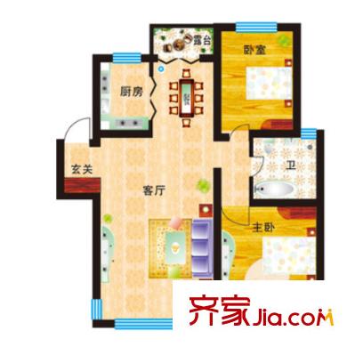 弘業(yè)俊園戶型圖2室2廳 戶型圖 2室2廳